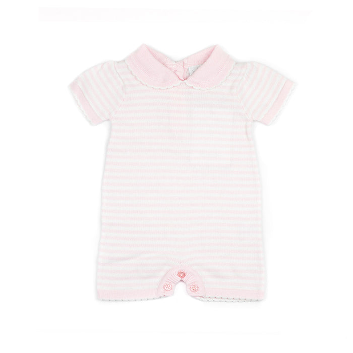Pink Stripe Knit Romper