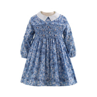Blue Blossom Smocked Dress