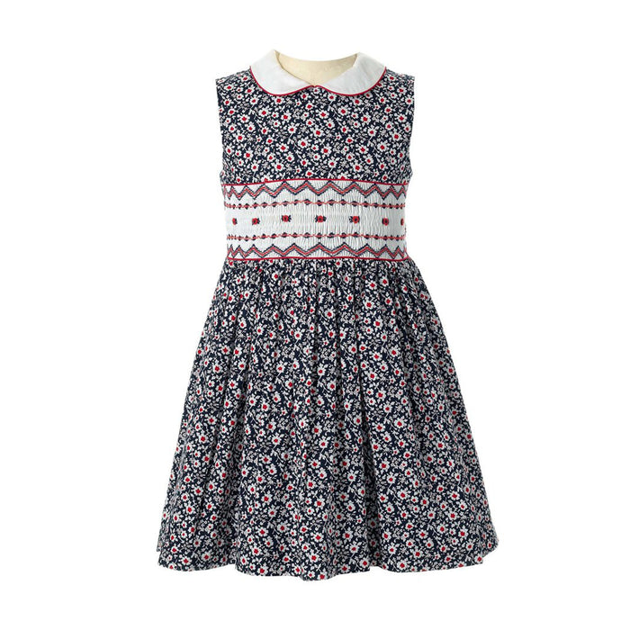 Vintage Floral Smocked Dress