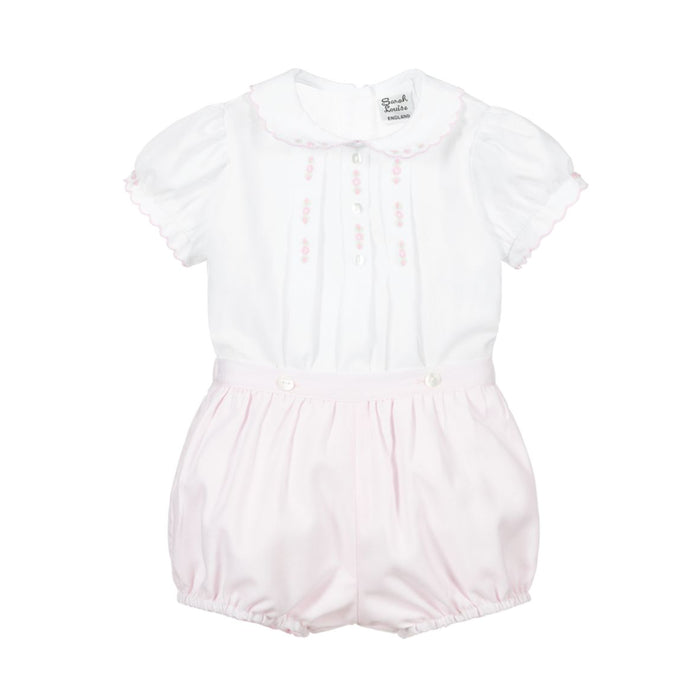 Precious Pink Embroidered Button-On Set