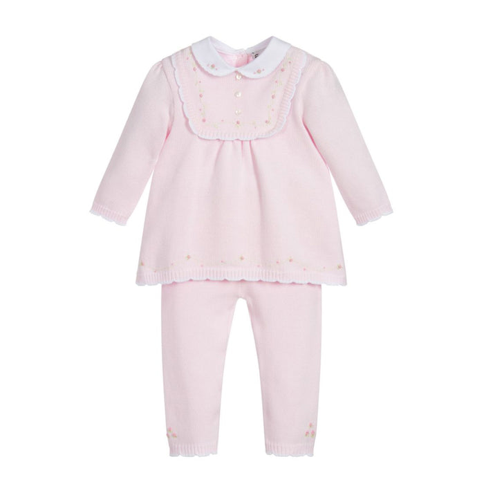 Pink Knit Two-Piece Romper Set