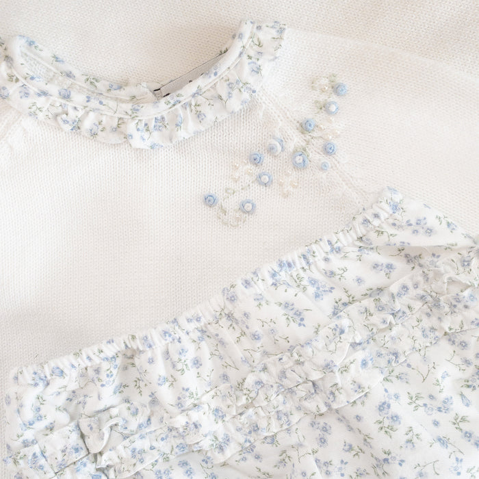 Scallops and Pearls Blue Two Piece