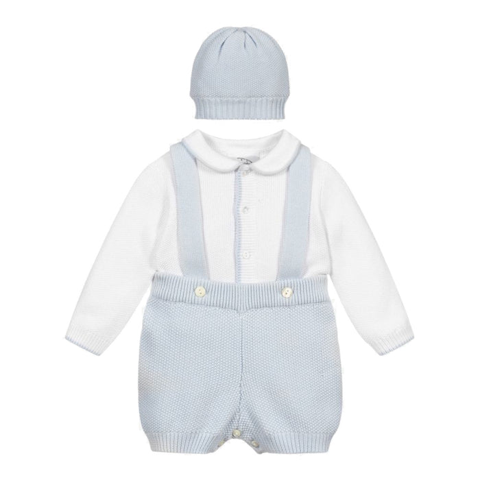 White and Blue Knit Set