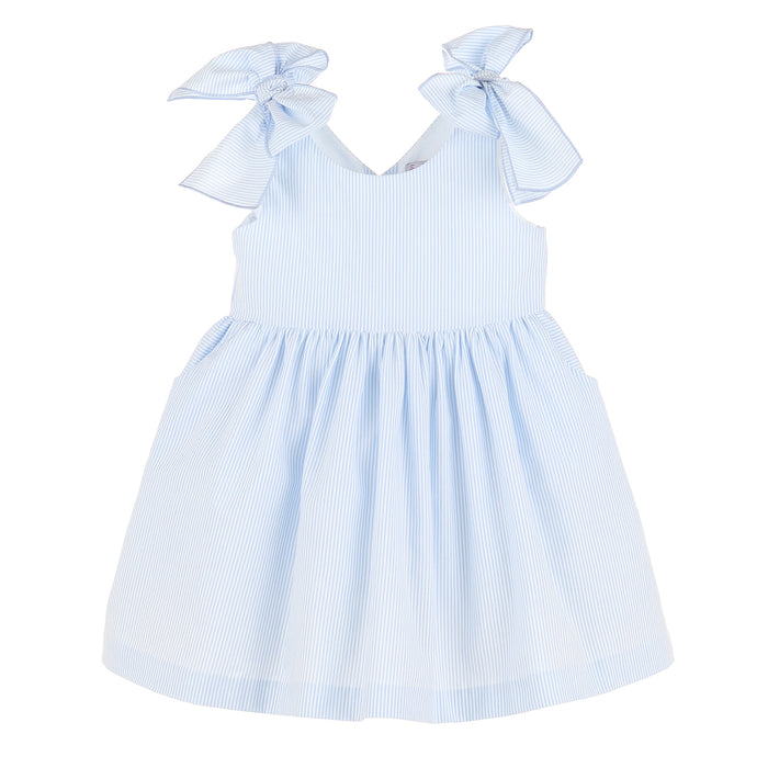 Blue Striped Seersucker Dress