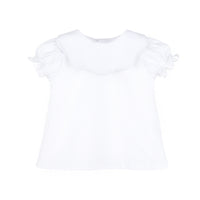White Scallop Collar Blouse