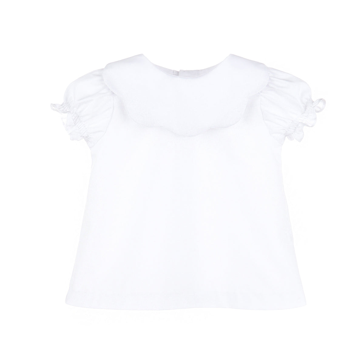 White Scallop Collar Blouse