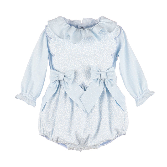 Floral Flurries Scallop Overall Blue