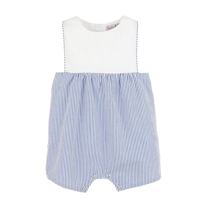 Navy Seersucker Overalls