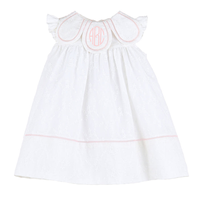Classic Petal Embossed Dress in Pink