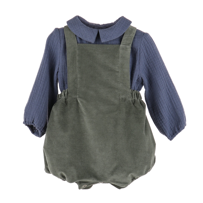 His Olive Green Overall Set