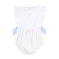 Embossed Bow Overall in Blue