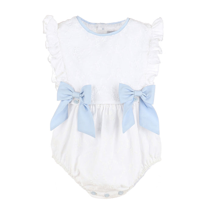 Embossed Bow Overall in Blue