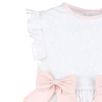 Embossed Bow Overall in Pink