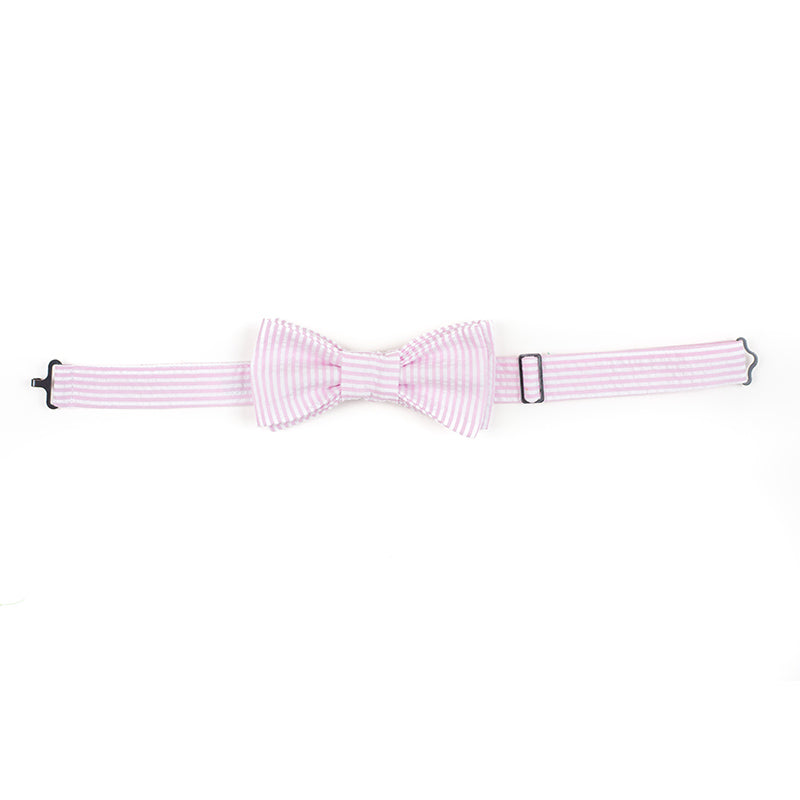 Pink Seersucker Bow Tie