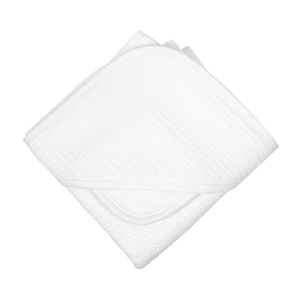 White Seersucker Hooded Towel Set