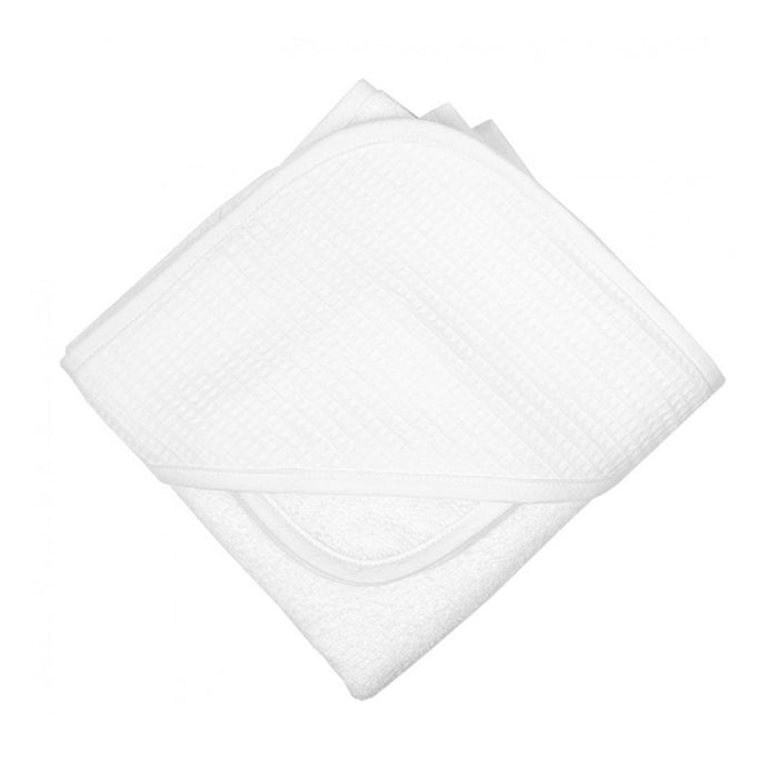 White Seersucker Hooded Towel Set